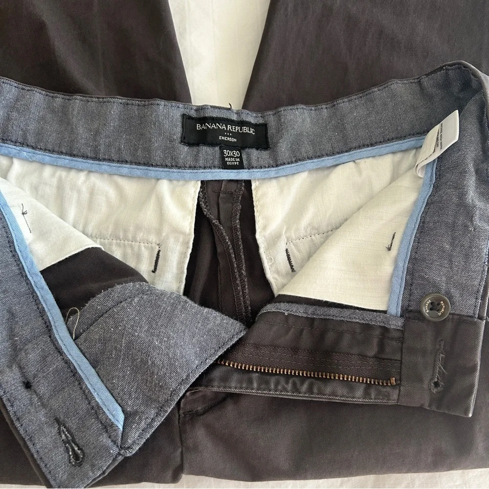 Banana Republic Men's Straight Fit Emerson Chino Sharp Grey Size 30x30